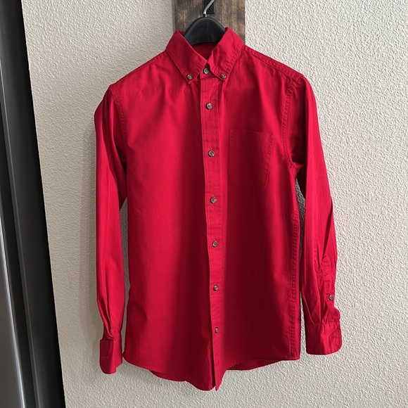 Class Club boys red long sleeve button down dress shirt - Picture 12 of 16
